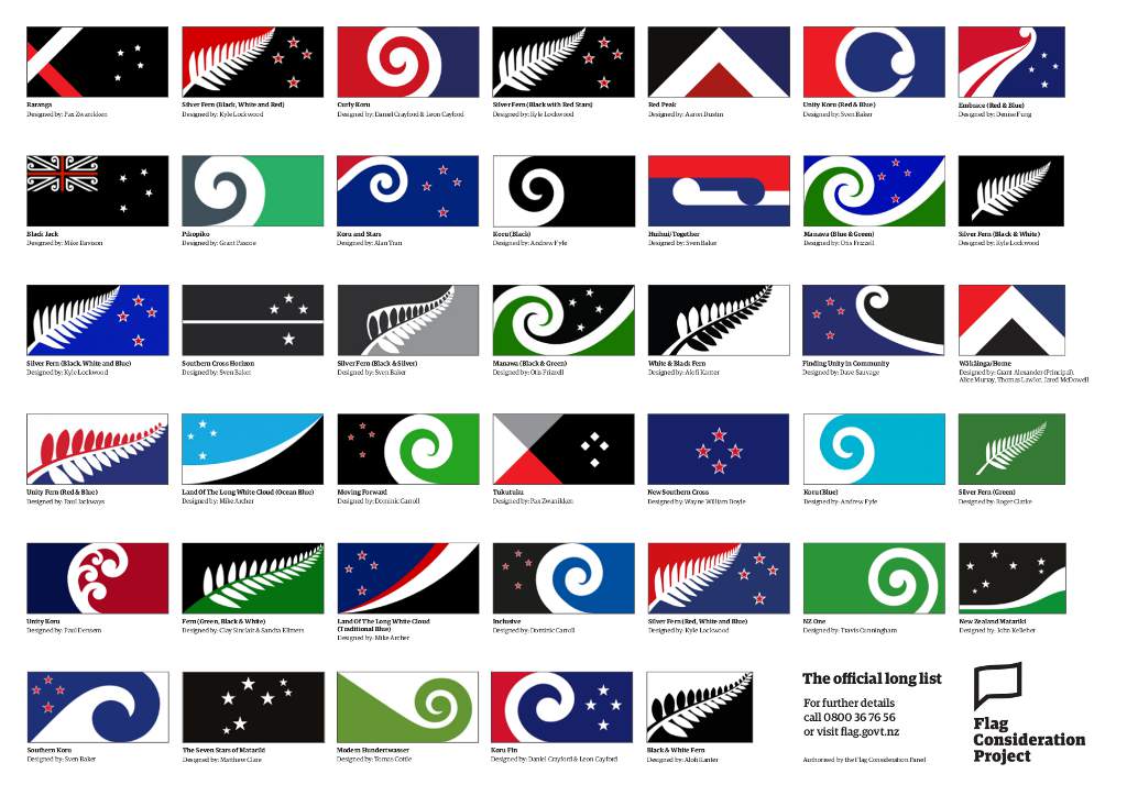 Nieuw-Zeelandse vlag: longlist