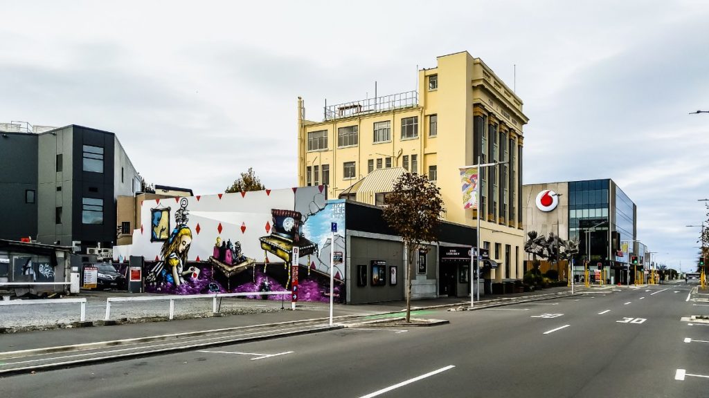 Christchurch street art en C1 koffie