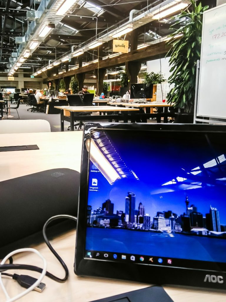 Werken in GRID co-working space in Auckland